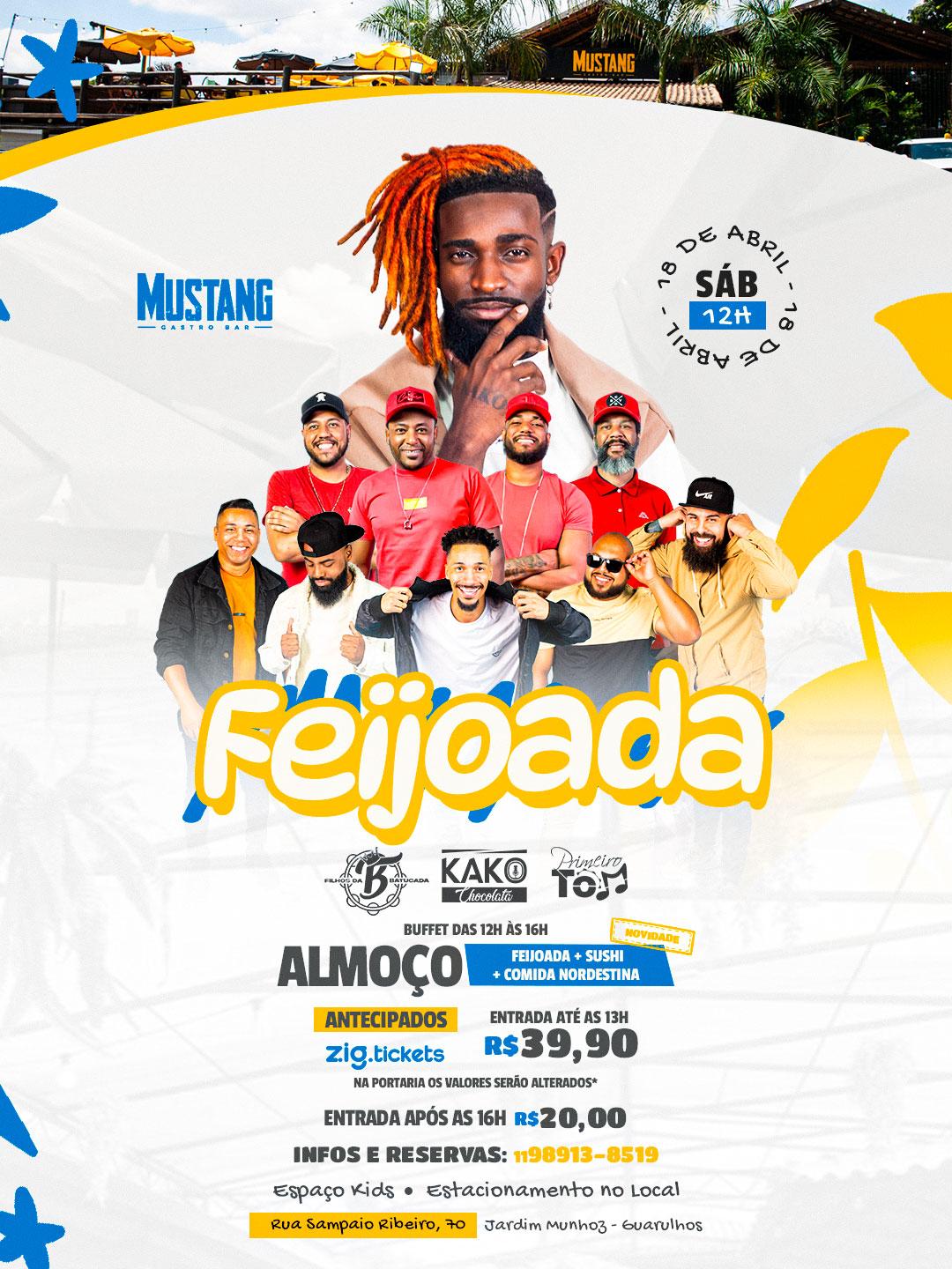 FEIJOADA SÁBADO 18/04/2026 NO MUSTANG GUARULHOS