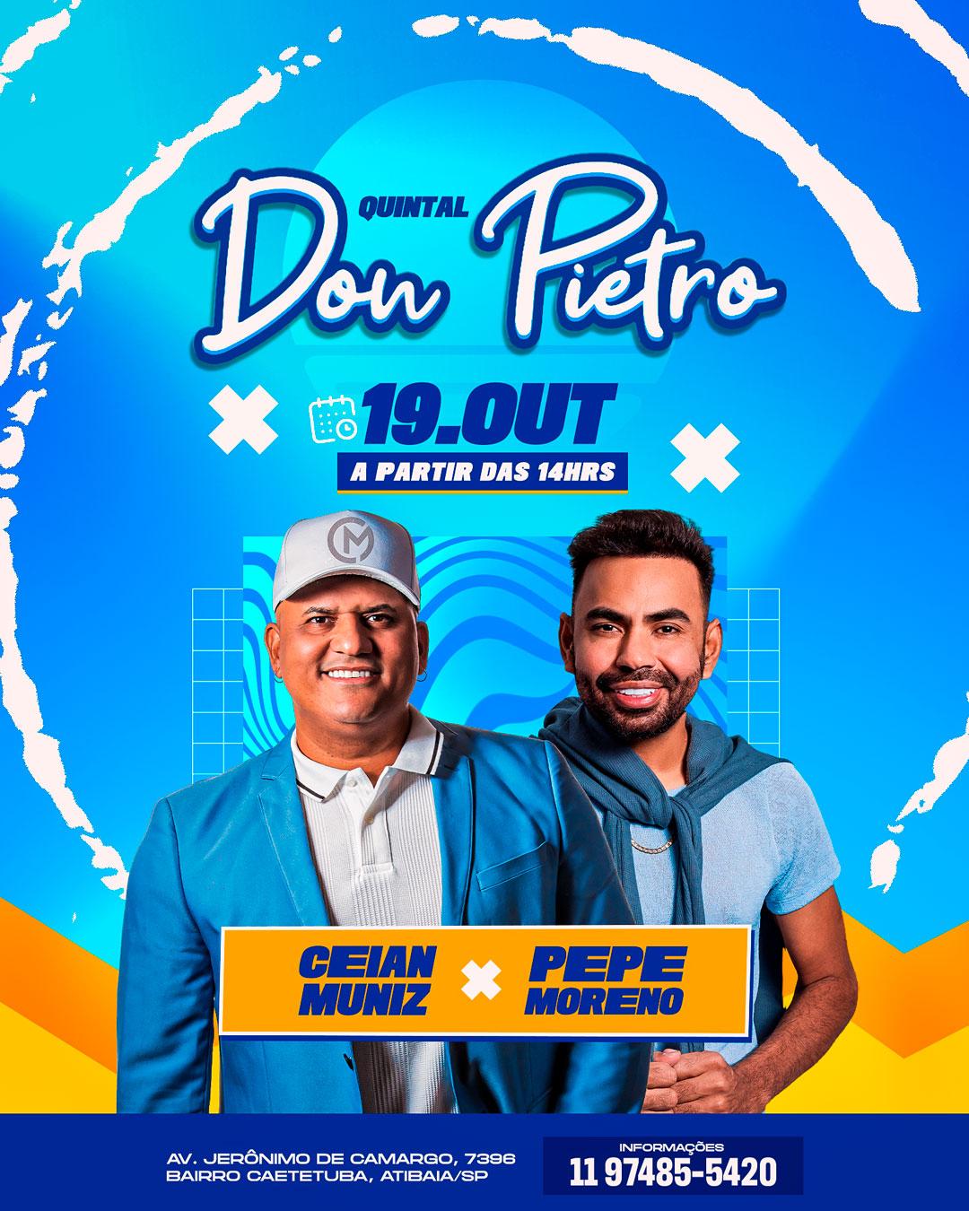 Ceian Muniz e Pepe Moreno no Quintal Don Pietro