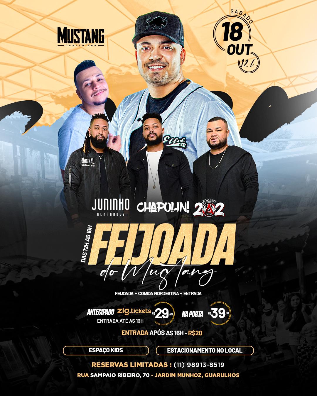 FEIJOADA SÁBADO 18/10/2025 NO MUSTANG GUARULHOS