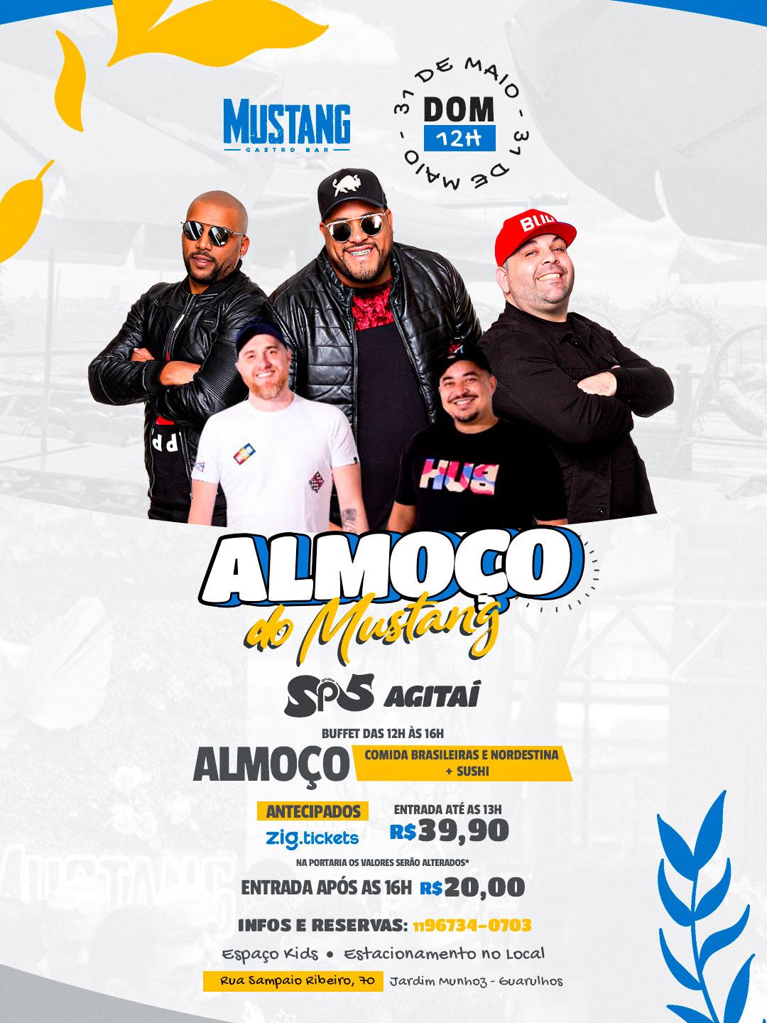 ALMOÇO DOMINGO 31/05/2026 NO MUSTANG GUARULHOS