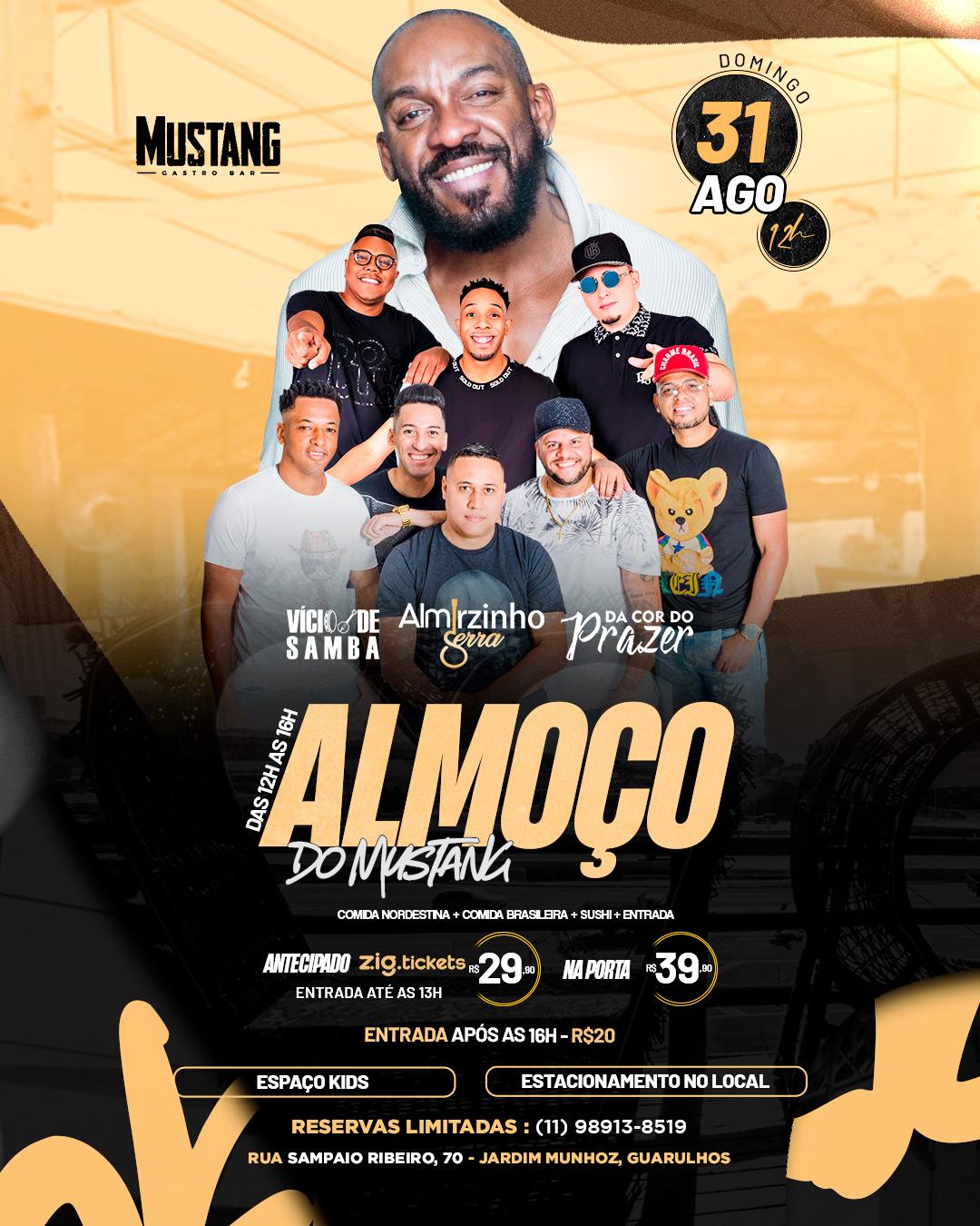 ALMOÇO DOMINGO 31/08/2025 NO MUSTANG GUARULHOS