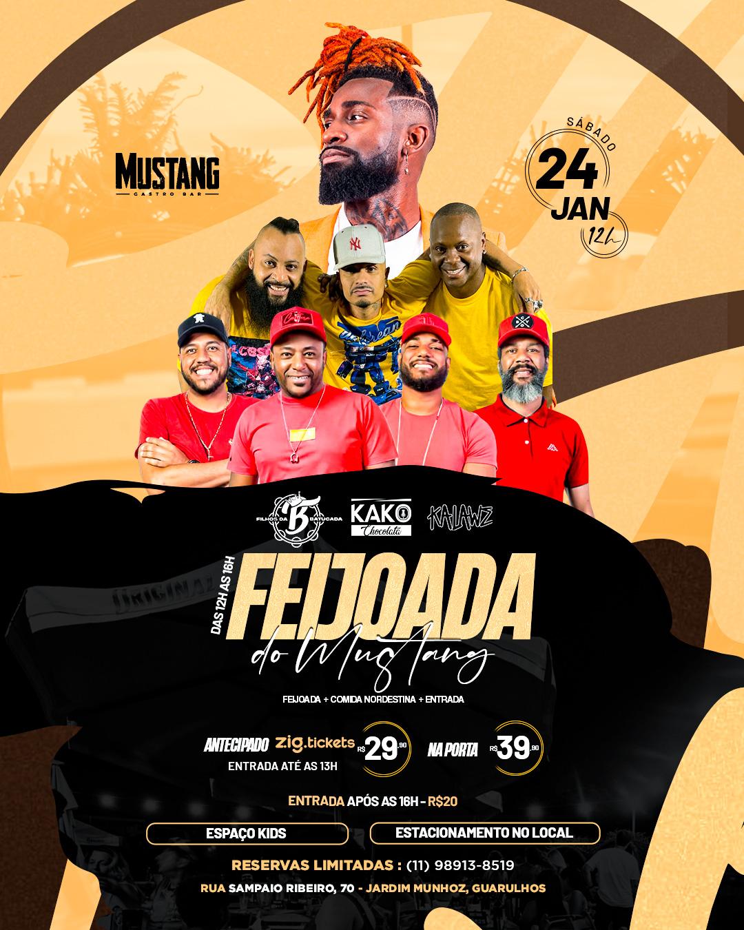FEIJOADA SÁBADO 24/01/2026 NO MUSTANG GUARULHOS