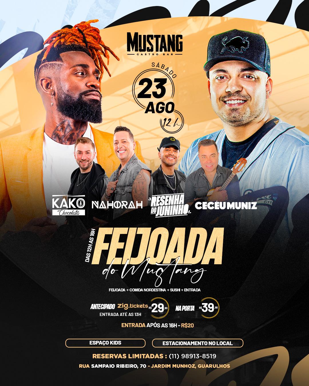 FEIJOADA SÁBADO 23/08/2025 NO MUSTANG GUARULHOS