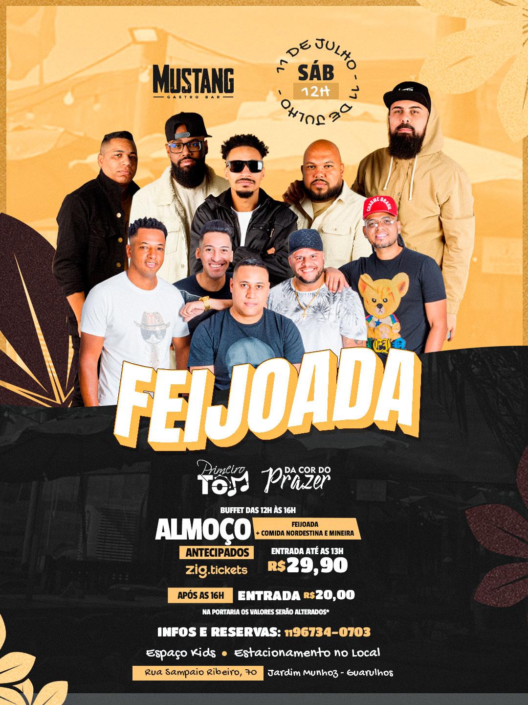 FEIJOADA SÁBADO 11/07/2026 NO MUSTANG GUARULHOS