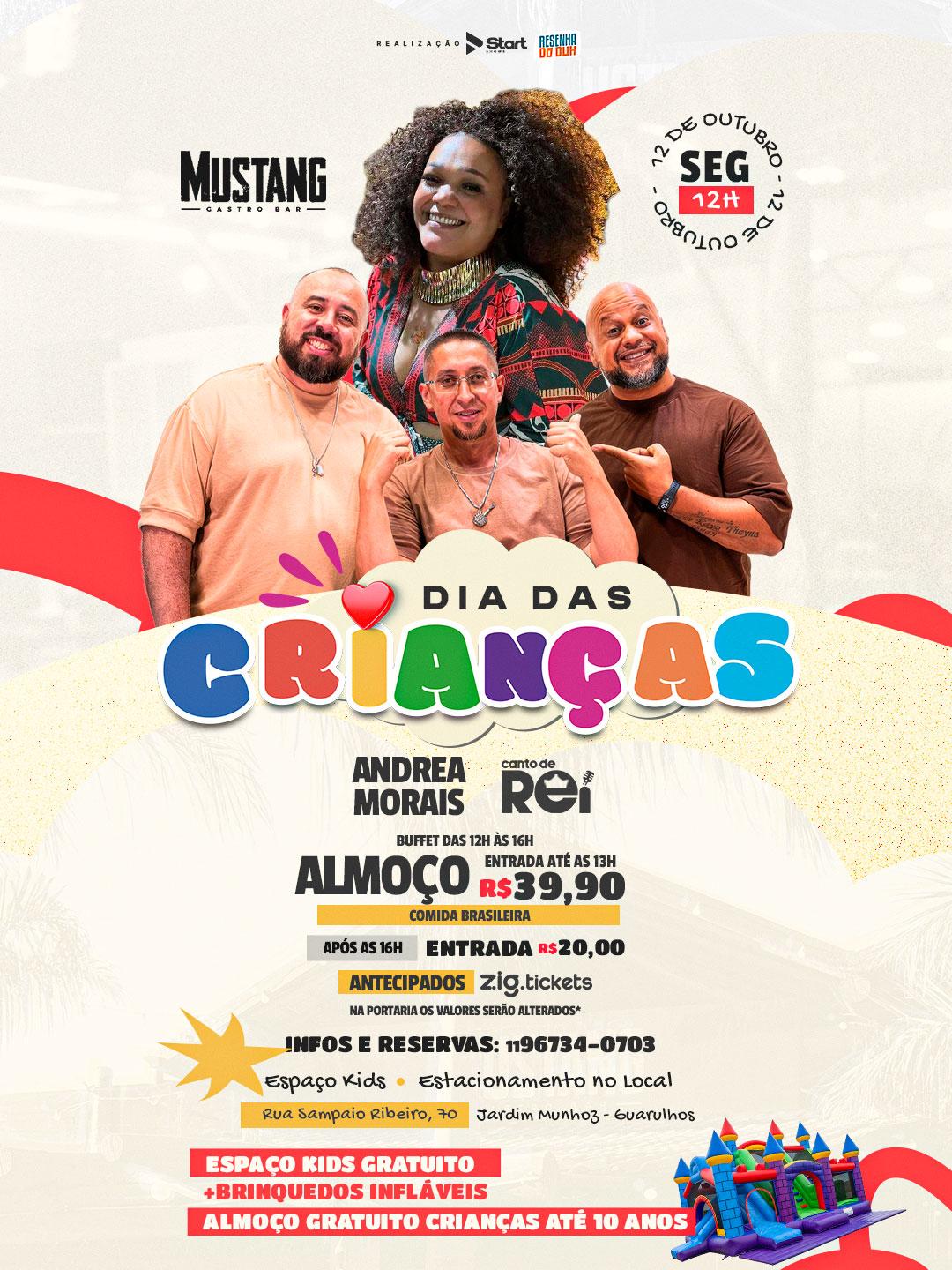 CANTO DO REI - ANDREIA MORAIS FERIADO 12/10/2026 NO MUSTANG GUARULHOS