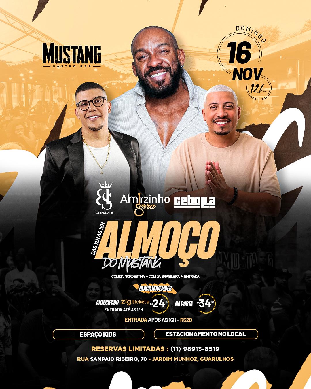 ALMOÇO DOMINGO 16/11/2025 NO MUSTANG GUARULHOS