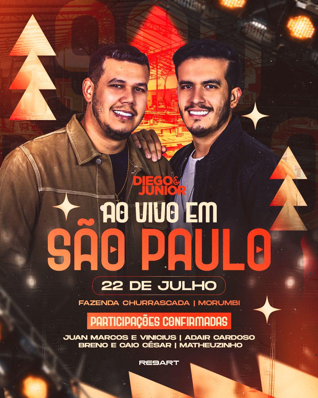 DIEGO E JÚNIOR AO VIVO EM SP