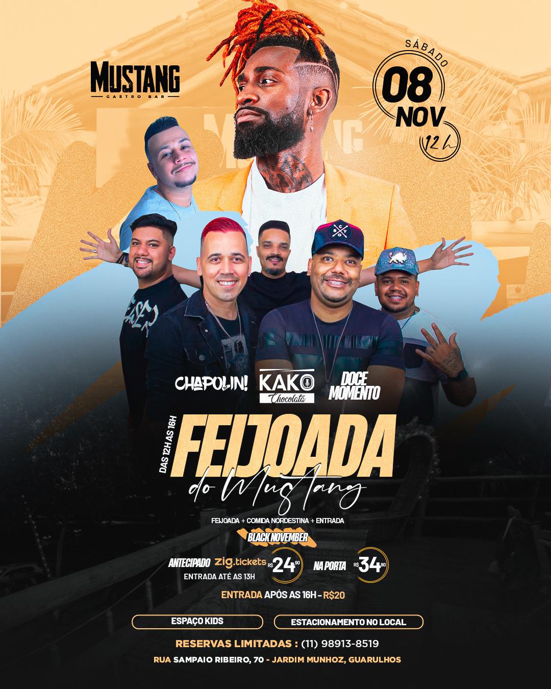 FEIJOADA SÁBADO 08/11/2025 NO MUSTANG GUARULHOS
