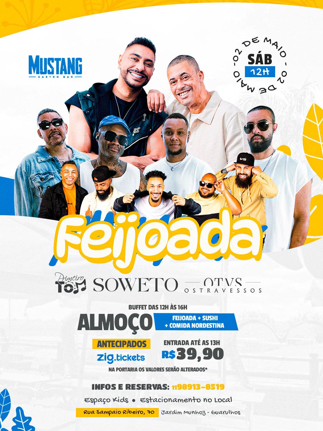 FEIJOADA SÁBADO 02/05/2026 NO MUSTANG GUARULHOS