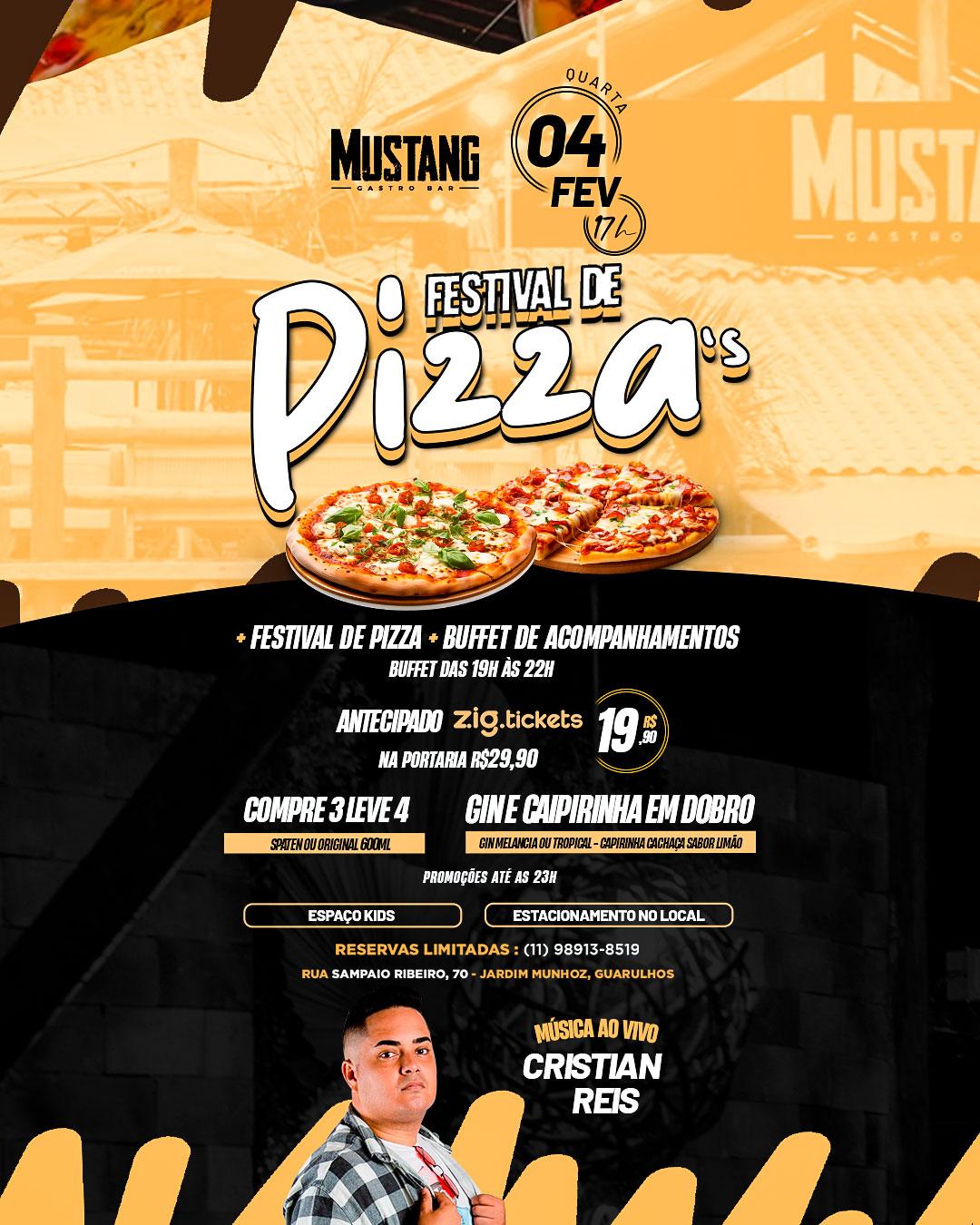 FESTIVAL DE PIZZA QUARTA 04/02/2026 NO MUSTANG GUARULHOS