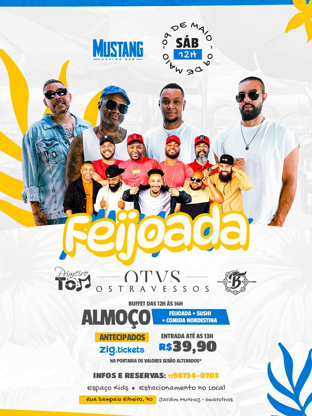 FEIJOADA SÁBADO 09/05/2026 NO MUSTANG GUARULHOS