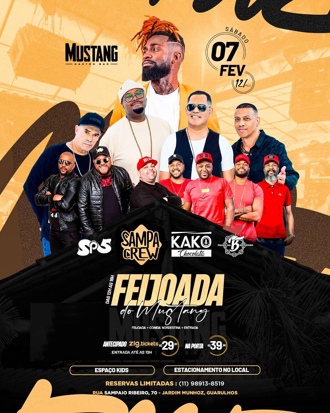 FEIJOADA SÁBADO 07/02/2026 NO MUSTANG GUARULHOS