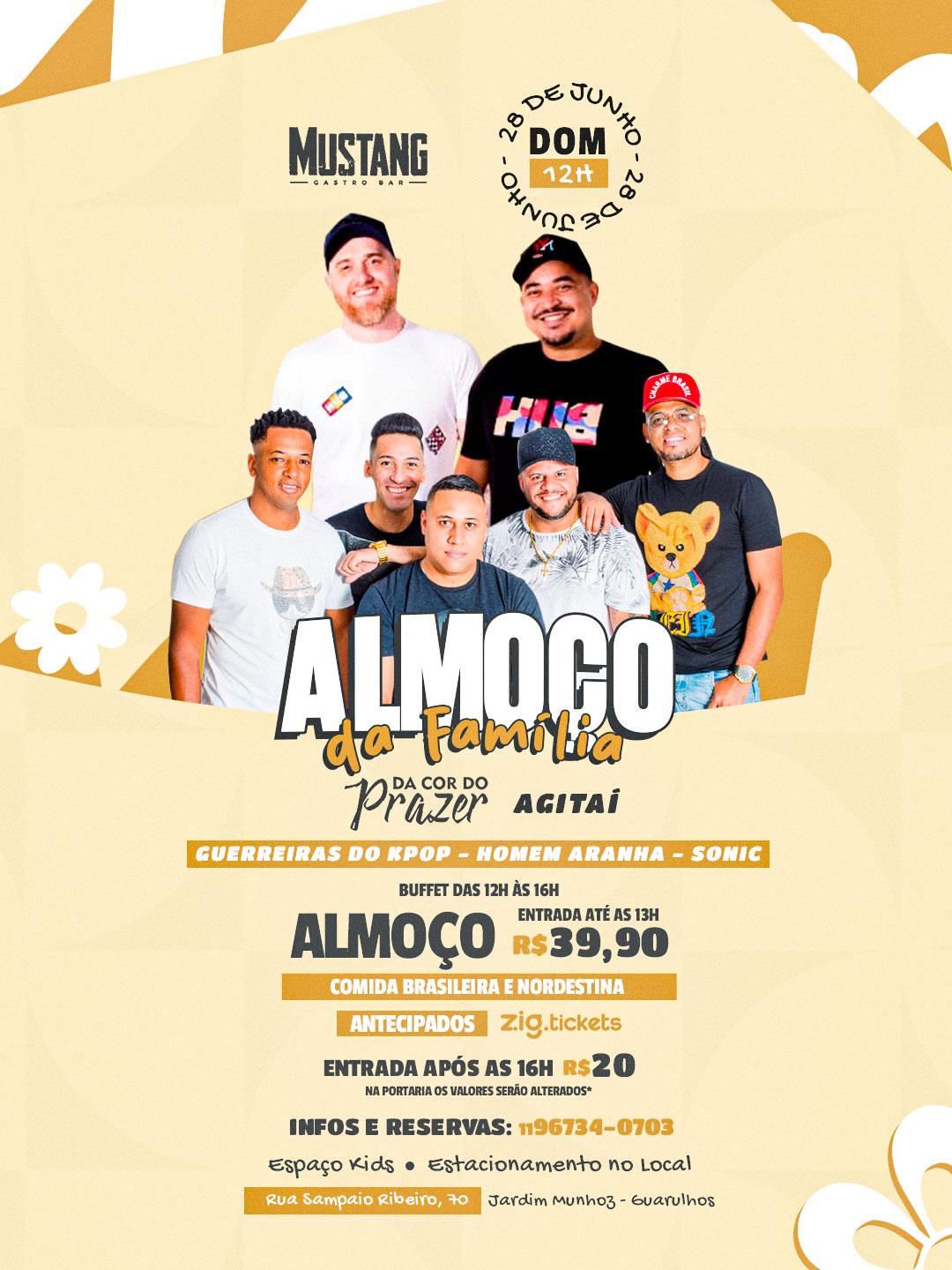 ALMOÇO DOMINGO 28/06/2026 NO MUSTANG GUARULHOS
