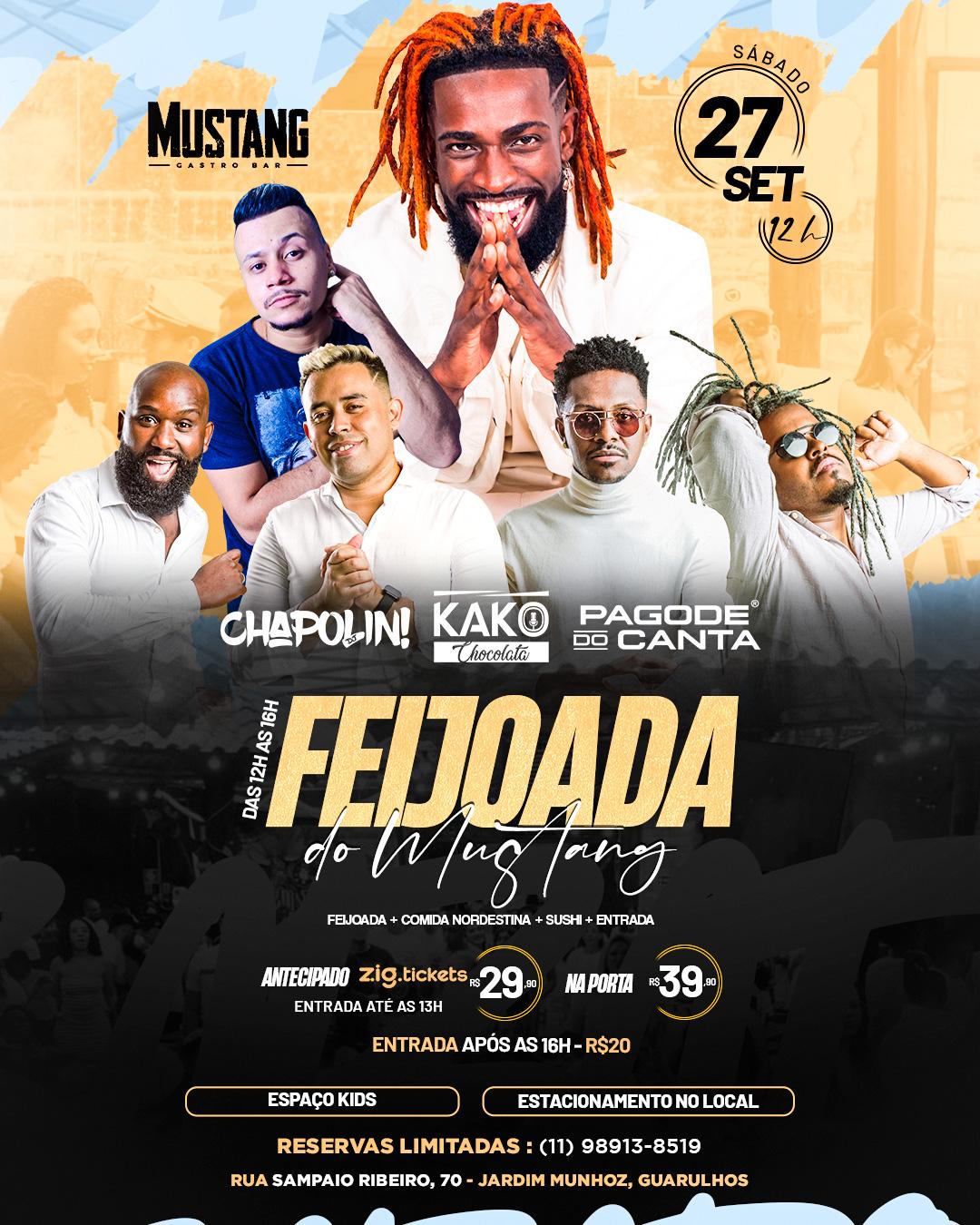 FEIJOADA SÁBADO 27/09/2025 NO MUSTANG GUARULHOS