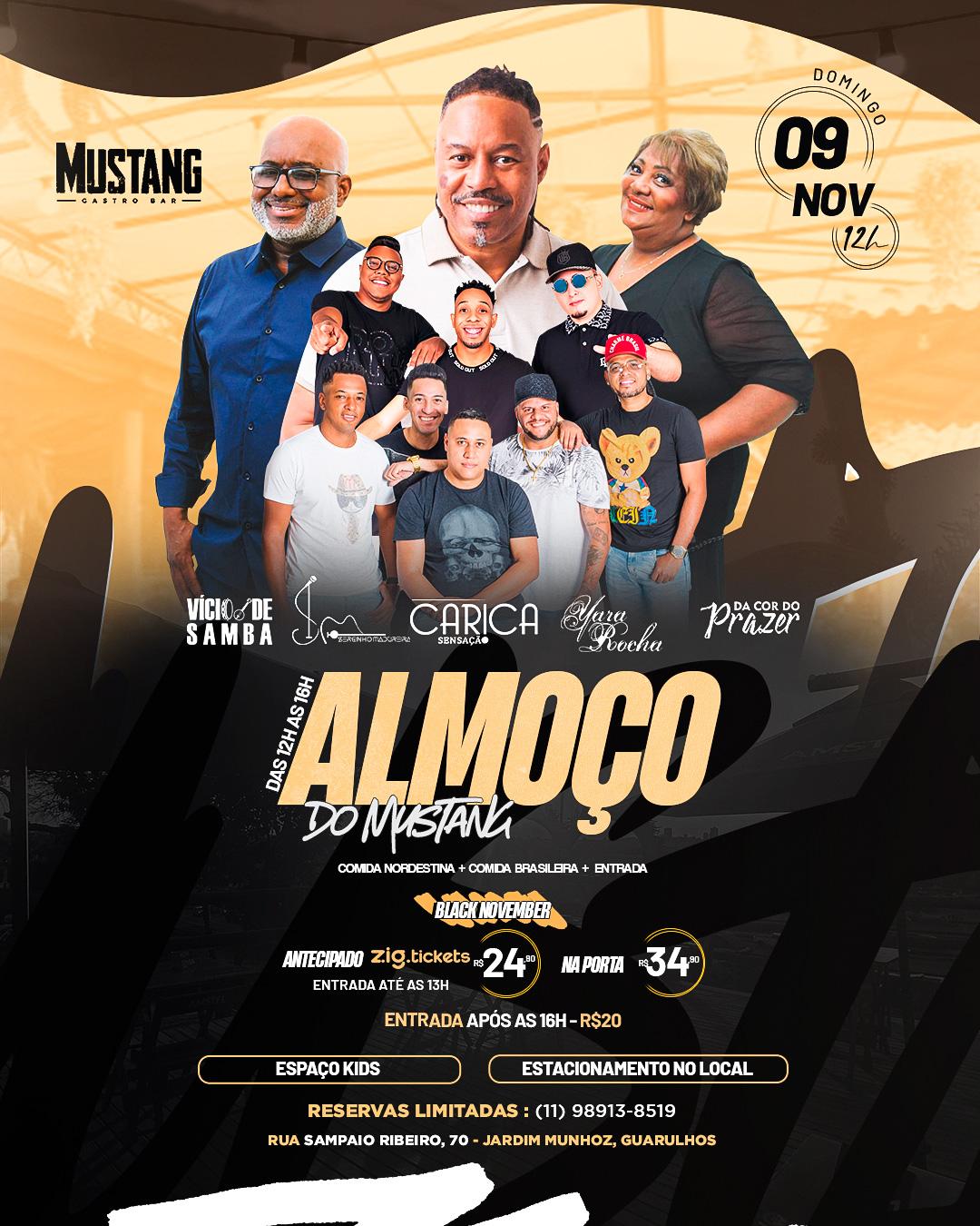 ALMOÇO DOMINGO 09/11/2025 NO MUSTANG GUARULHOS