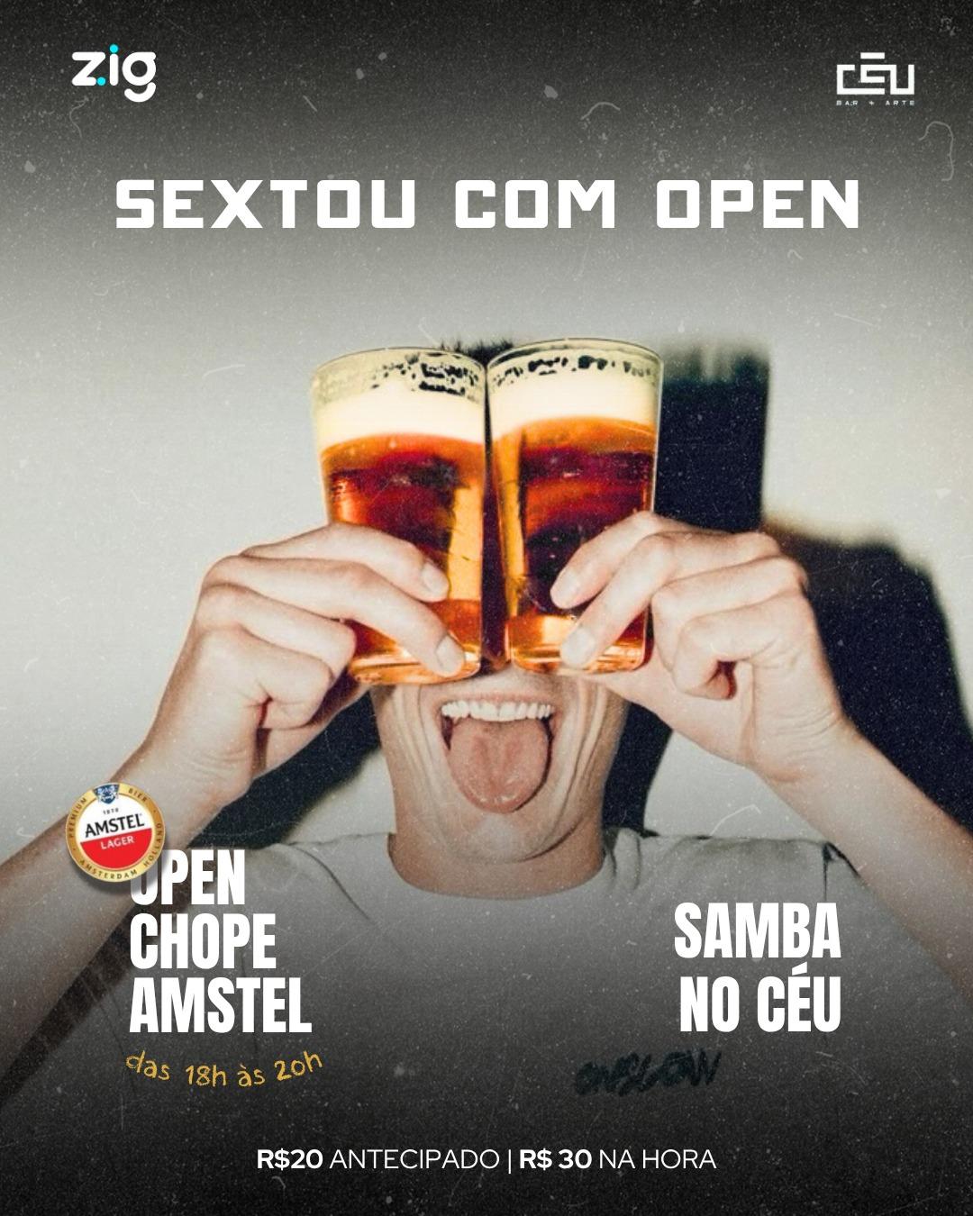 SAMBA NO CÉU | Igorzinho Peres + Alemão Douglas | Open Chope Amstel até 20H | 11.07