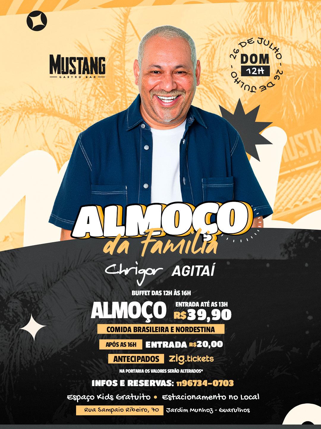 CHRIGOR -  ALMOÇO DOMINGO 26/07/2026 NO MUSTANG GUARULHOS