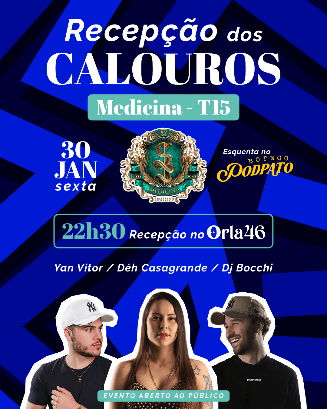 RECEPÇÃO DOS CALOUROS T15 NO ORLA 46