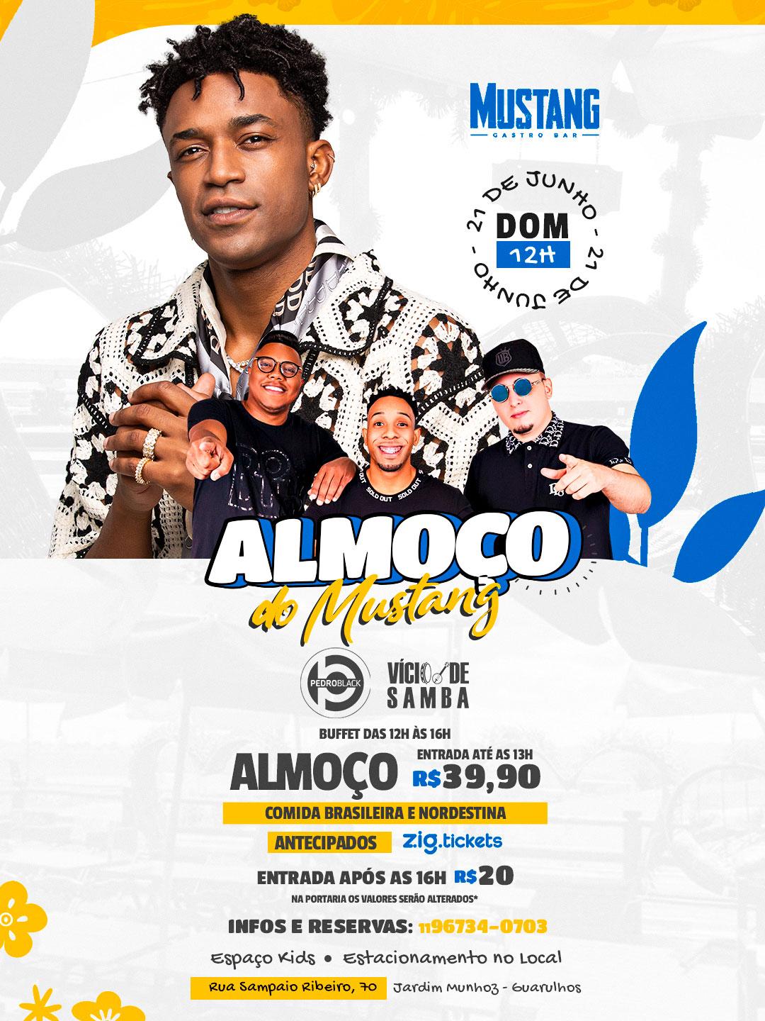 ALMOÇO DOMINGO 21/06/2026 NO MUSTANG GUARULHOS