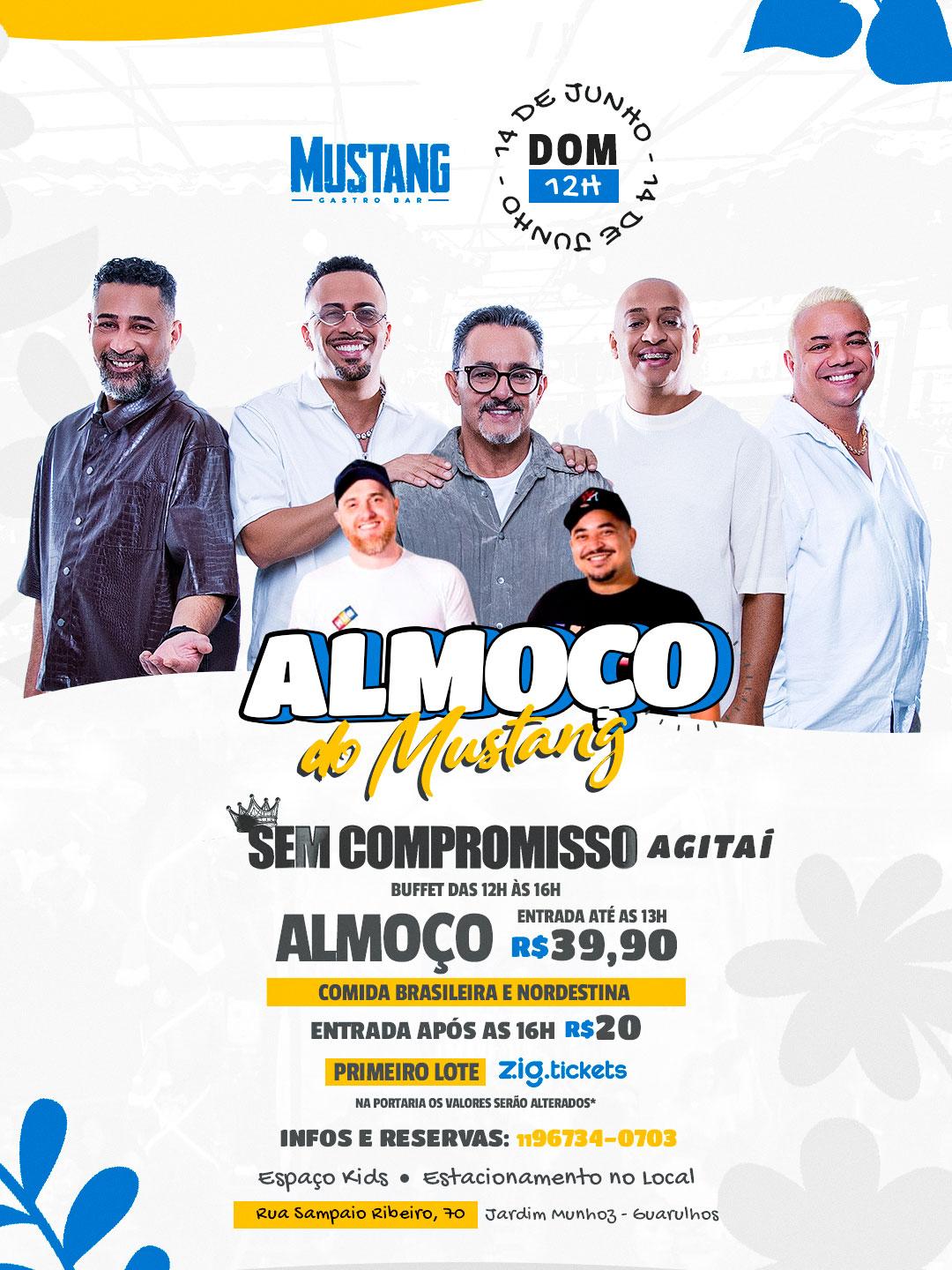 SEM COMPROMISSO - ALMOÇO DOMINGO 14/06/2026 NO MUSTANG GUARULHOS