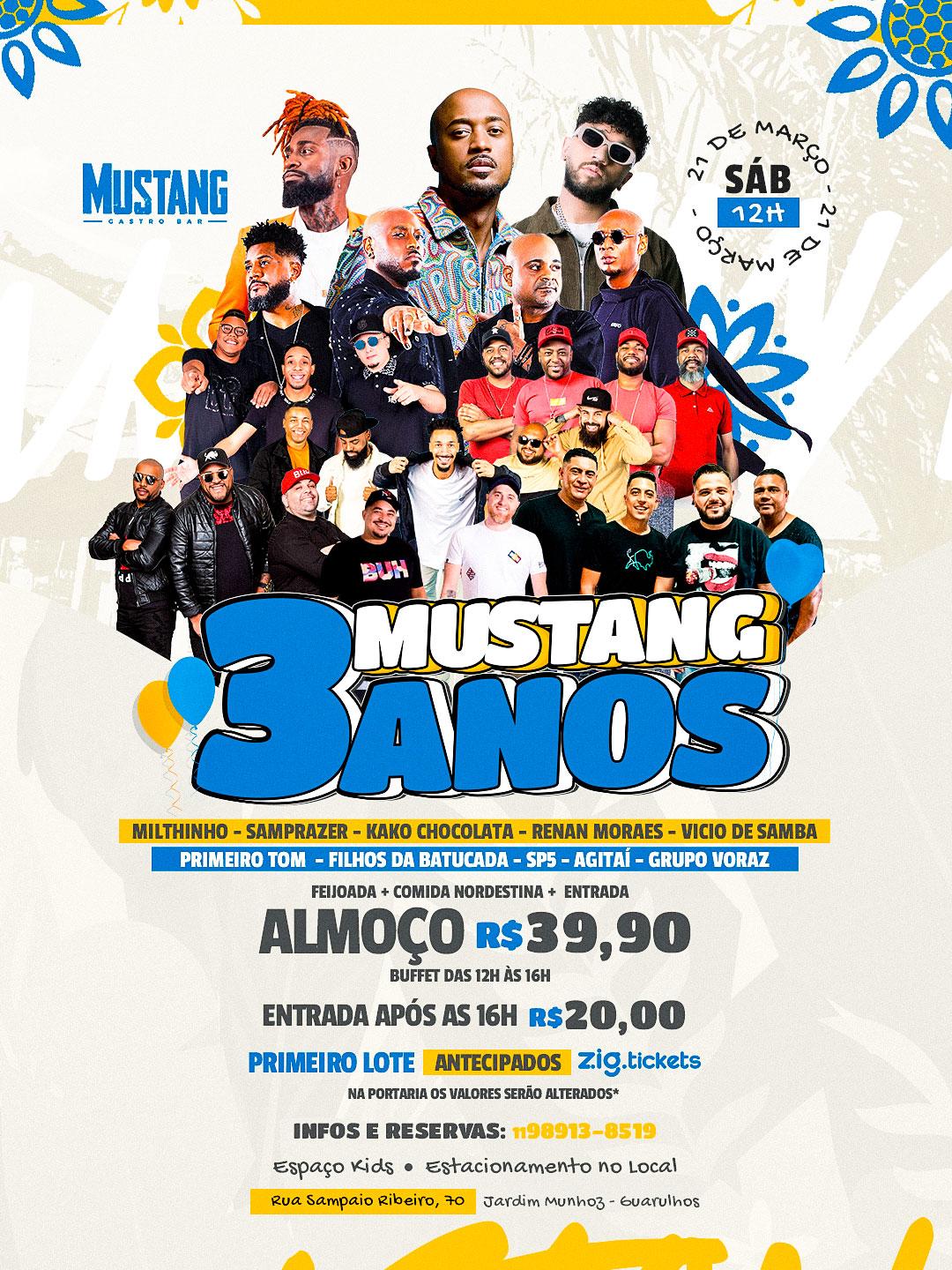 FEIJOADA SÁBADO 21/03/2026 ANIVERSÁRIO 3 ANOS MUSTANG GUARULHOS