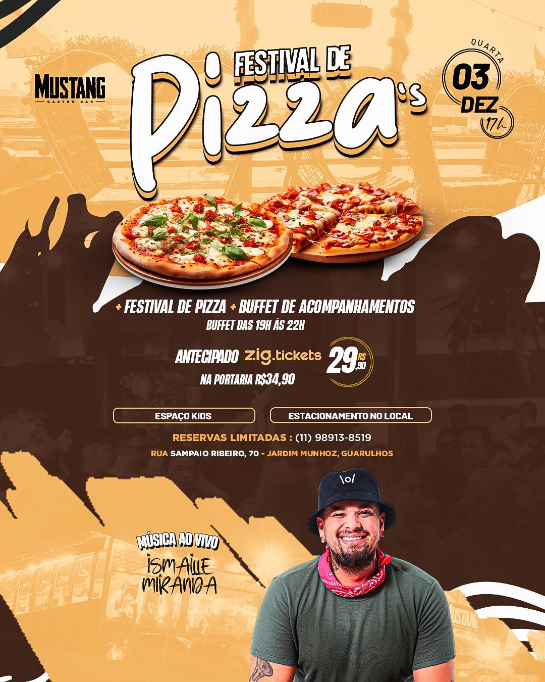 FESTIVAL DE PIZZA QUARTA 03/12/2025 NO MUSTANG GUARULHOS