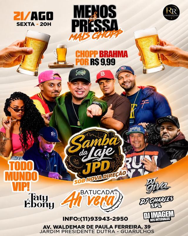 SAMBA NA LAJE - SEXTA - 21/08