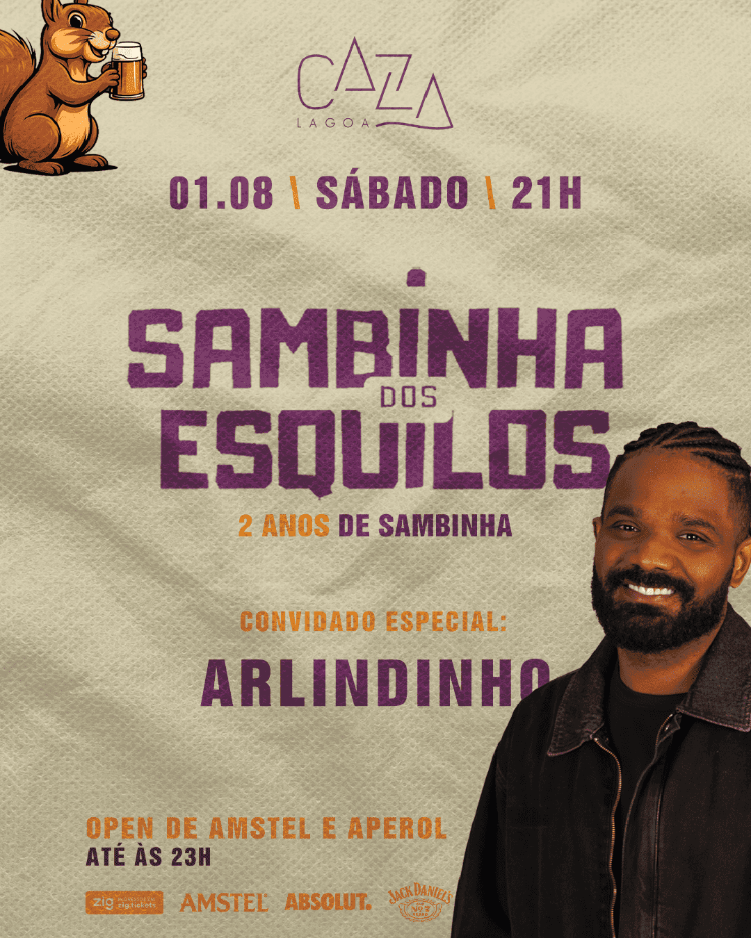 SAMBINHA DOS ESQUILOS convida ARLINDINHO - Caza Lagoa 01/08