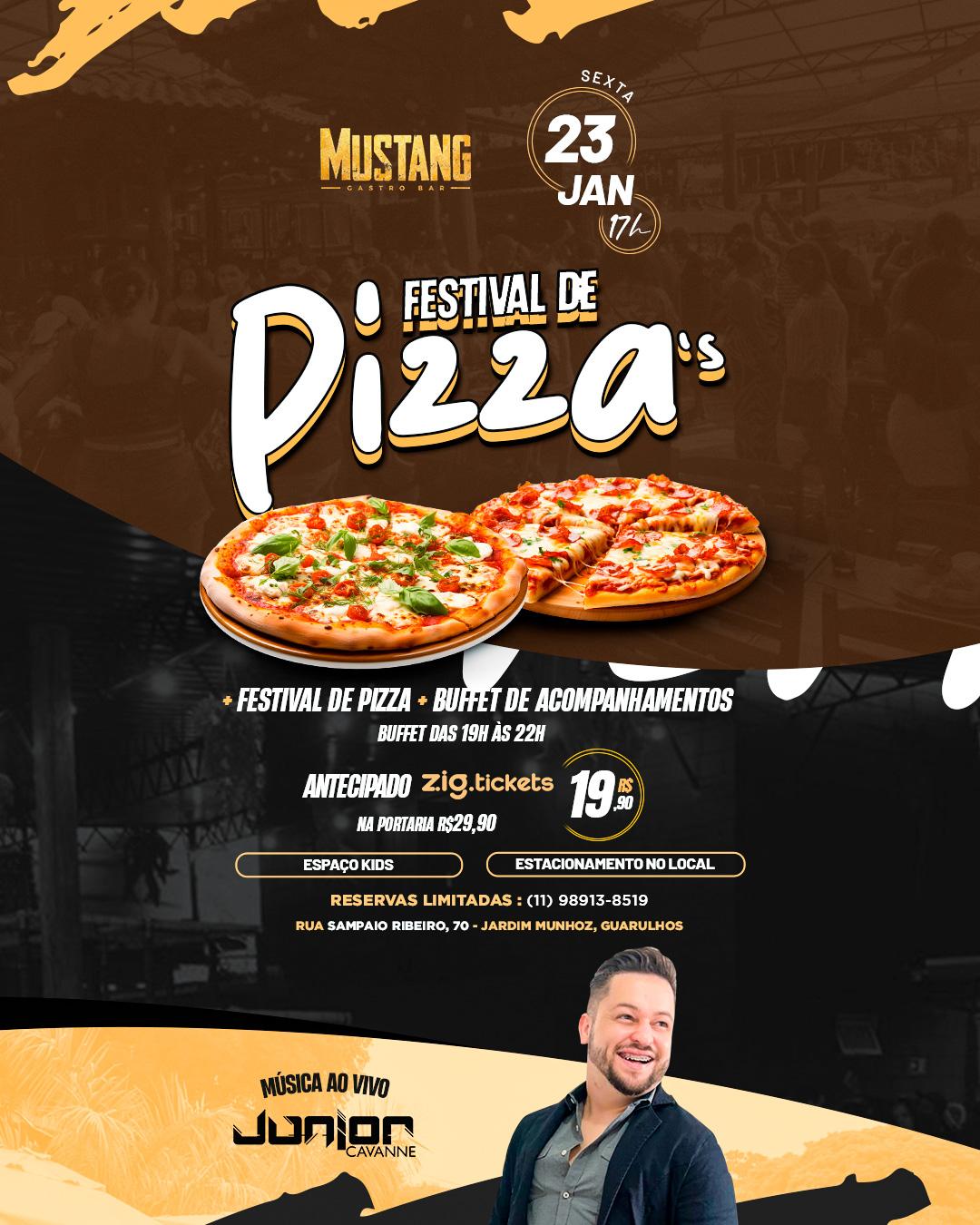 FESTIVAL DE PIZZA SEXTA 23/01/2026 NO MUSTANG GUARULHOS