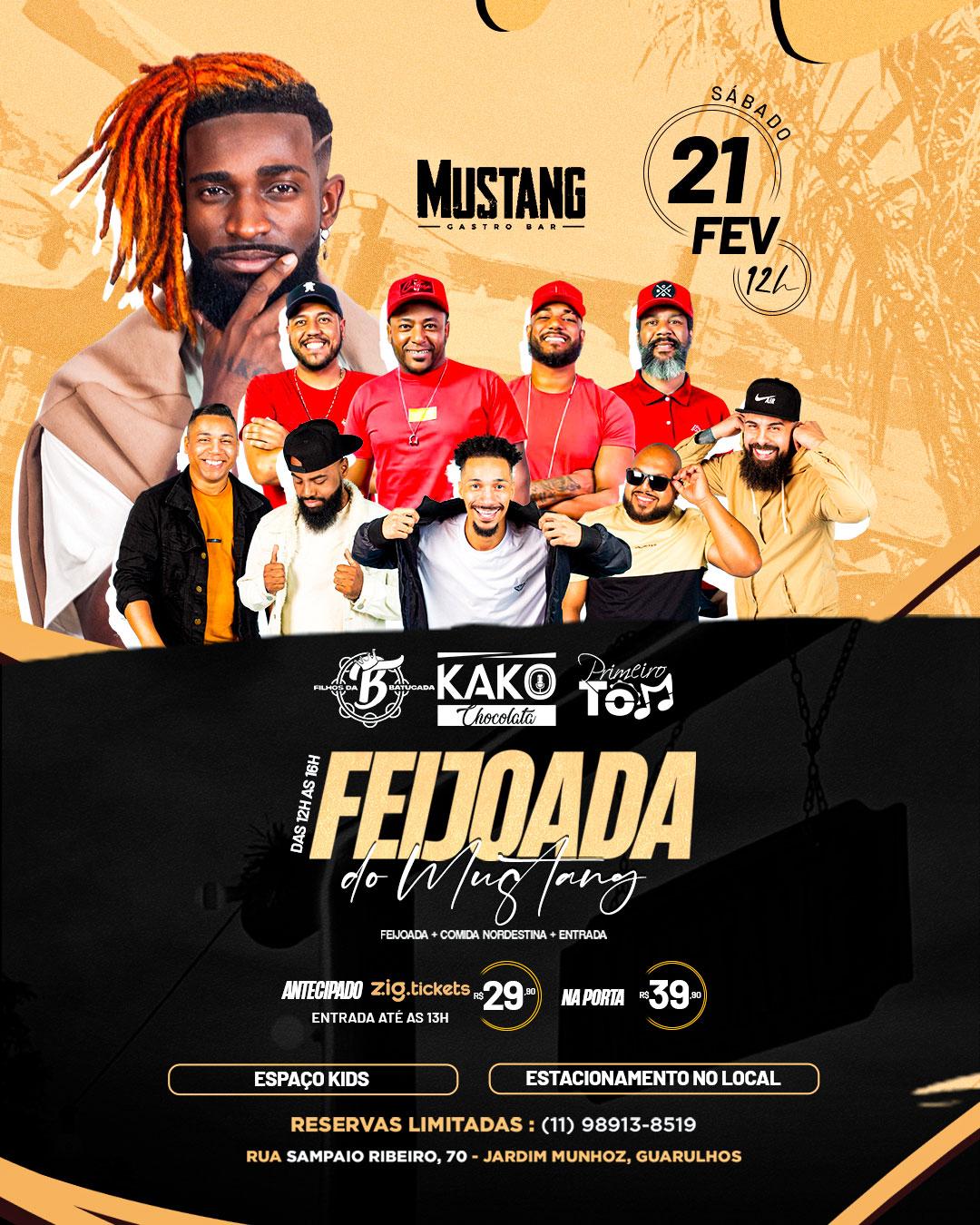 FEIJOADA SÁBADO 21/02/2026 NO MUSTANG GUARULHOS