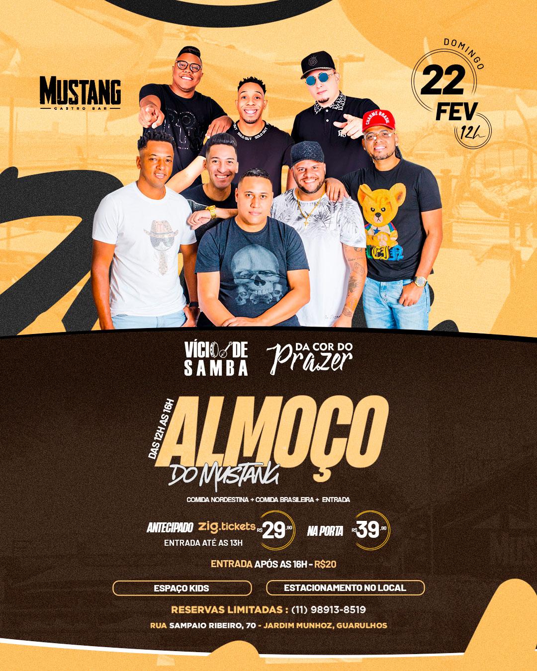 ALMOÇO DOMINGO 22/02/2026 NO MUSTANG GUARULHOS