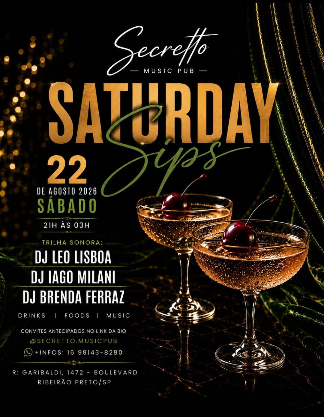 Saturday Sips - Secretto Music Pub