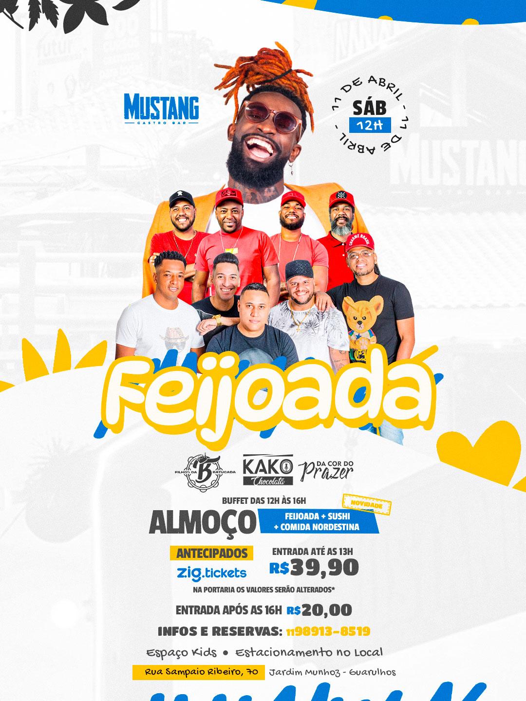 FEIJOADA SÁBADO 11/04/2026 NO MUSTANG GUARULHOS