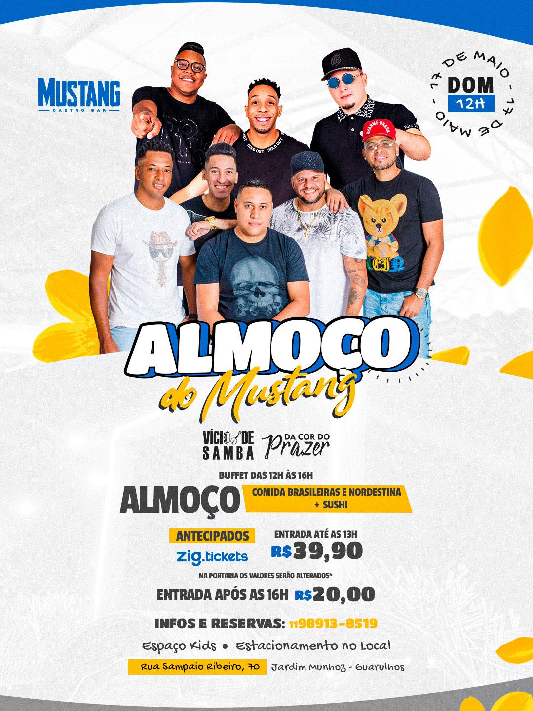 ALMOÇO DOMINGO 17/05/2026 NO MUSTANG GUARULHOS