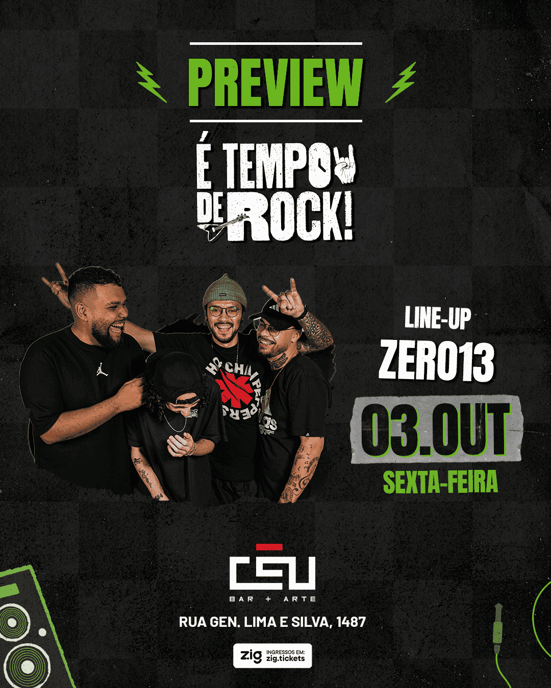 Preview É Tempo de Rock | Banda Zero13 | 03.10