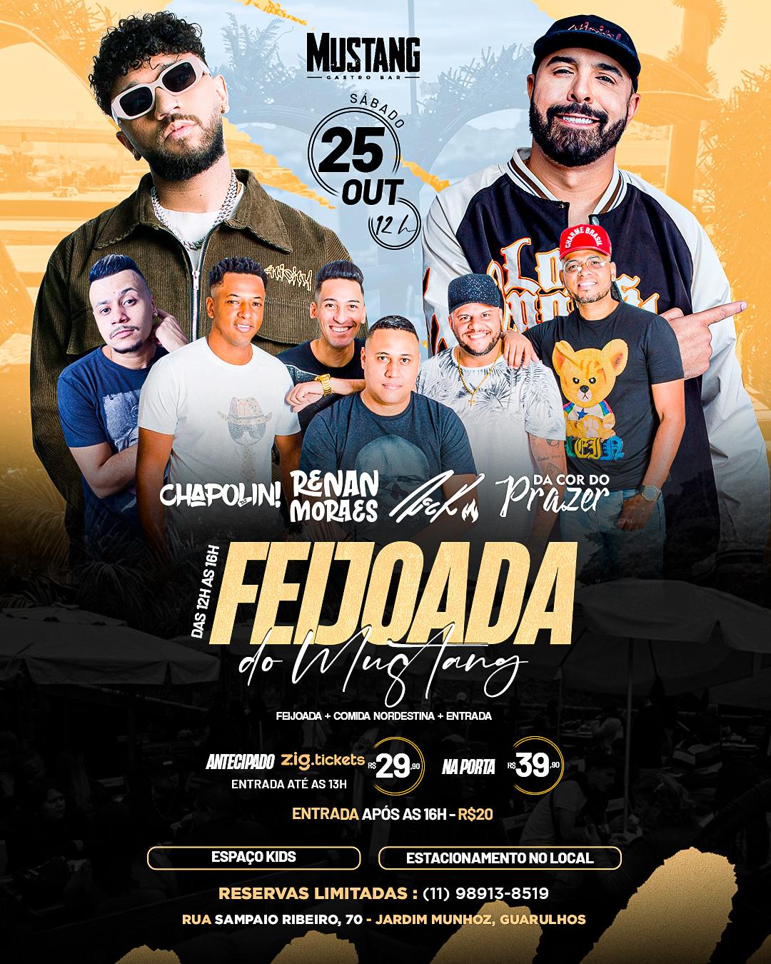 FEIJOADA SÁBADO 25/10/2025 NO MUSTANG GUARULHOS