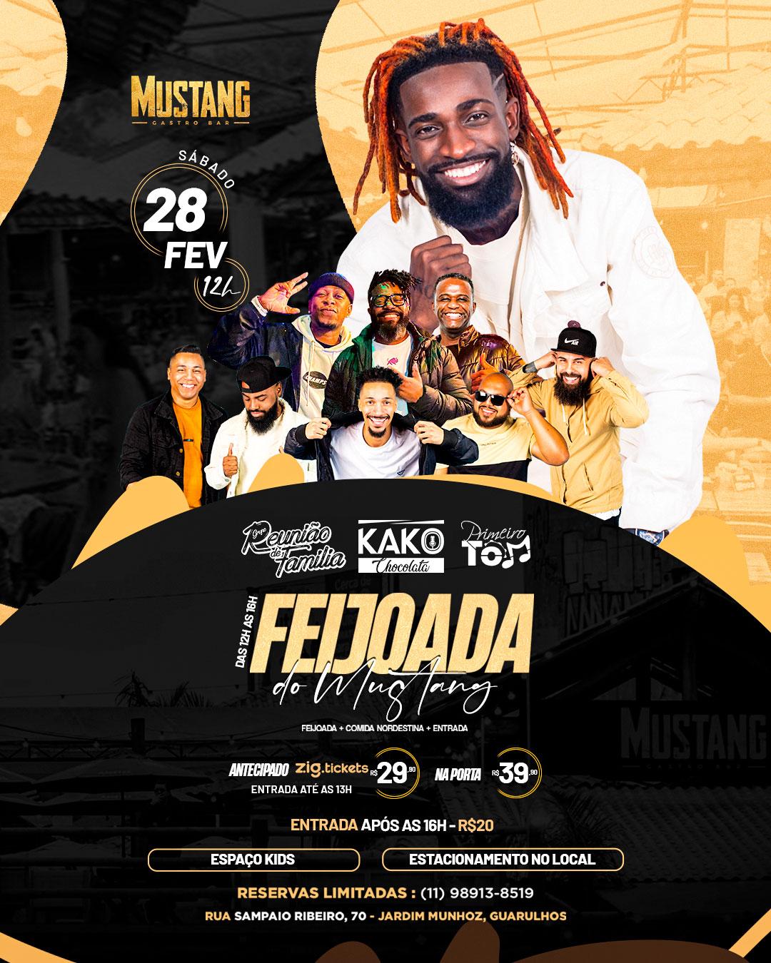 FEIJOADA SÁBADO 28/02/2026 NO MUSTANG GUARULHOS