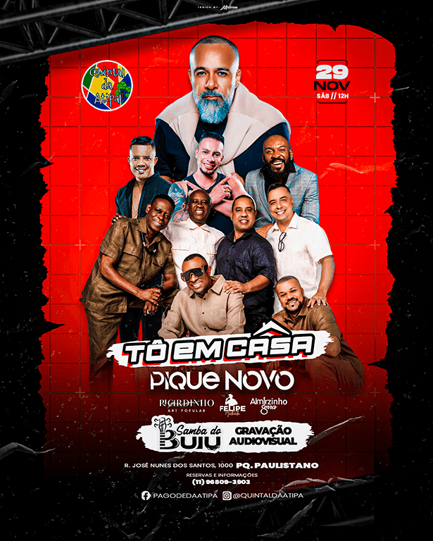 PIQUE NOVO, ALMIRZINHO, IMAGINASAMBA, CARICA SENSAÇÃO, RICARDINHO ART POPULAR NO QUINTAL DA ATIPA - SP