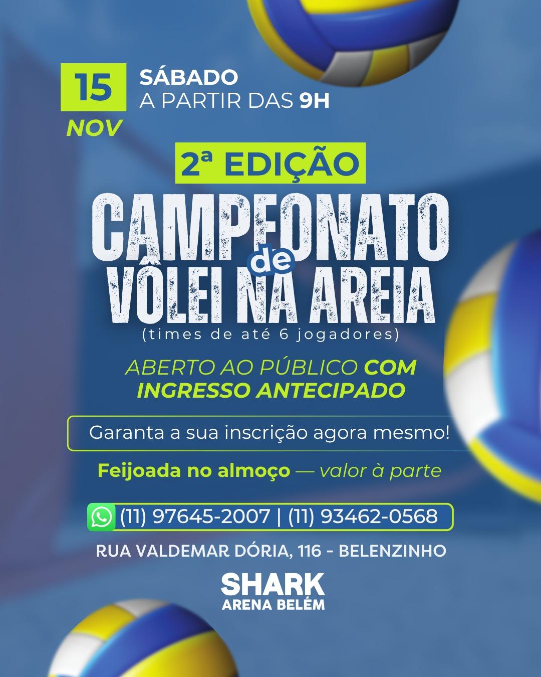 2ª Edição do Campeonato de Vôlei na Areia – Shark Arena Belém