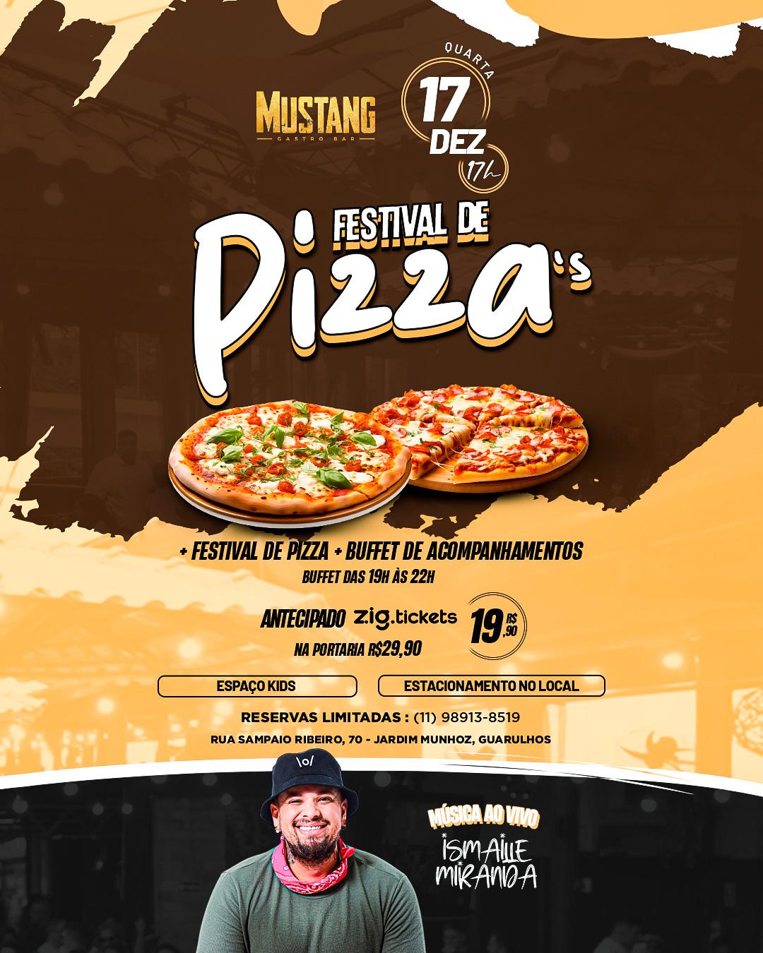 FESTIVAL DE PIZZA QUARTA 17/12/2025 NO MUSTANG GUARULHOS