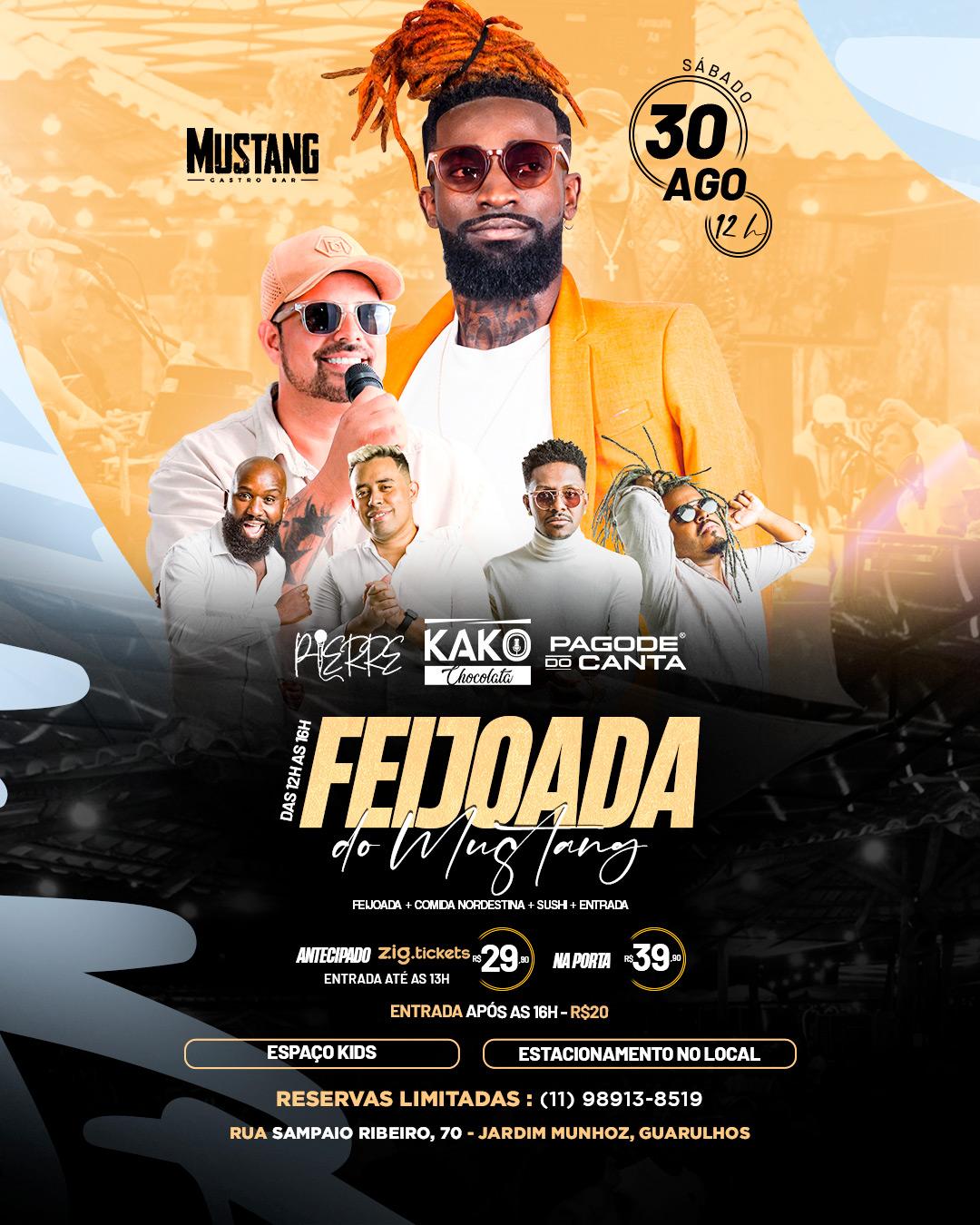FEIJOADA SÁBADO 30/08/2025 NO MUSTANG GUARULHOS