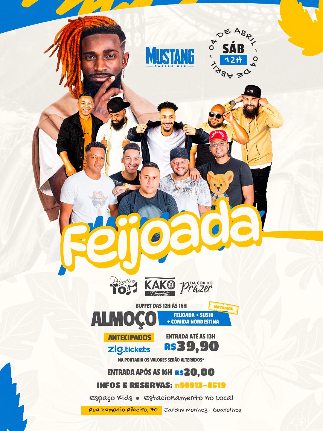 FEIJOADA SÁBADO 04/04/2026 NO MUSTANG GUARULHOS