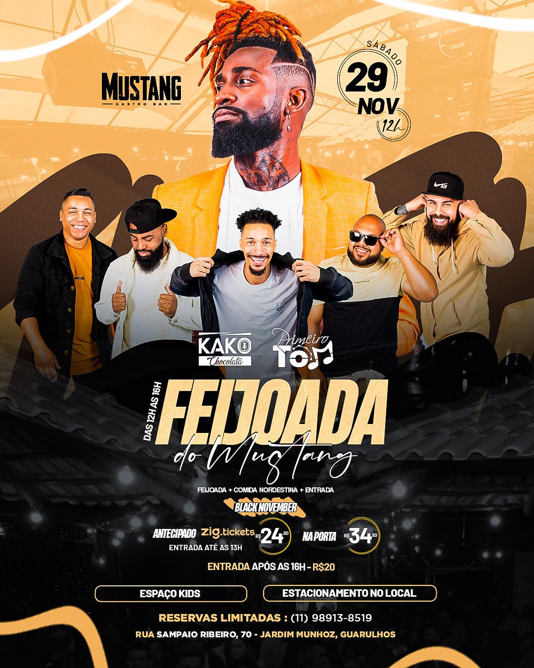 FEIJOADA SÁBADO 29/11/2025 NO MUSTANG GUARULHOS