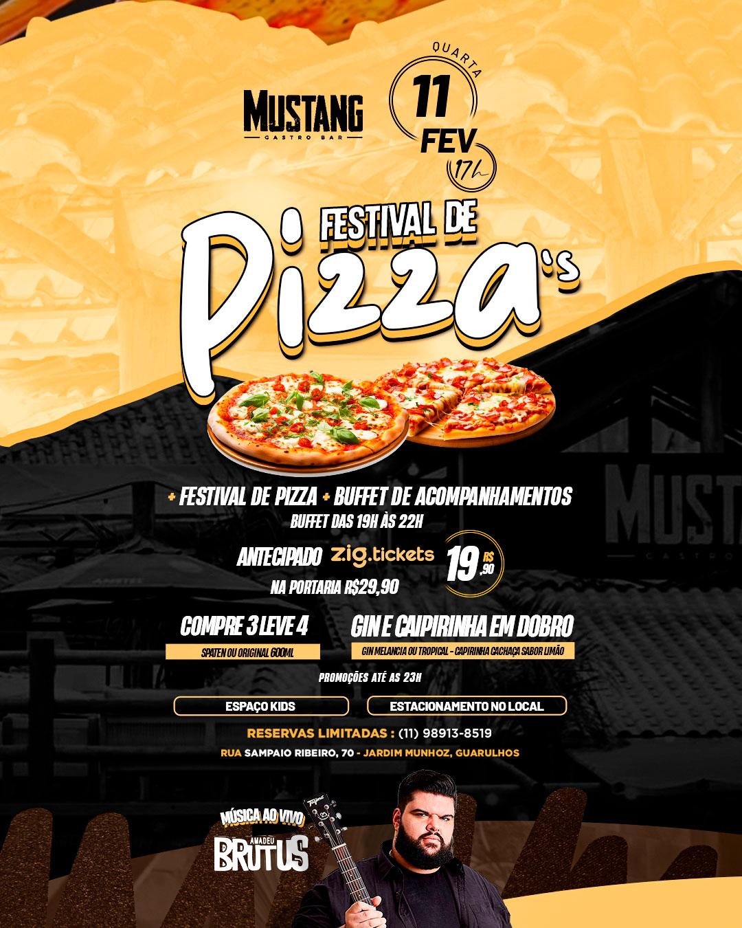 FESTIVAL DE PIZZA QUARTA 11/02/2026 NO MUSTANG GUARULHOS