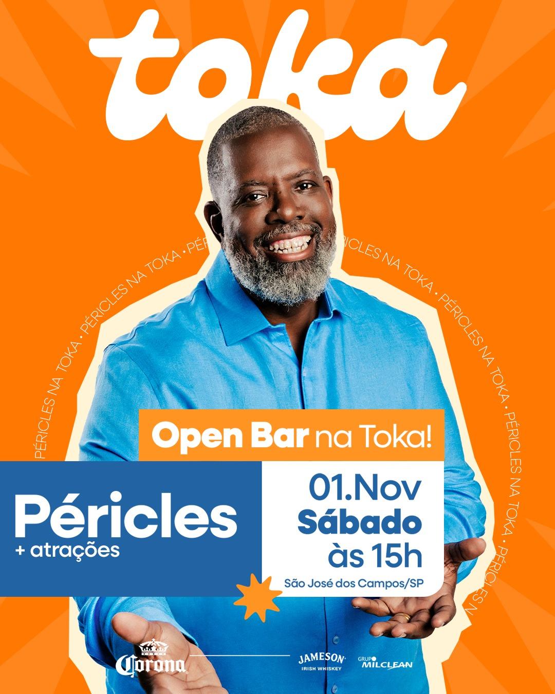PÉRICLES NA TOKA (01.11) EVENTO OPEN BAR
