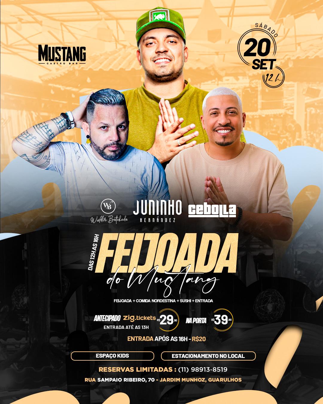 FEIJOADA SÁBADO 20/09/2025 NO MUSTANG GUARULHOS
