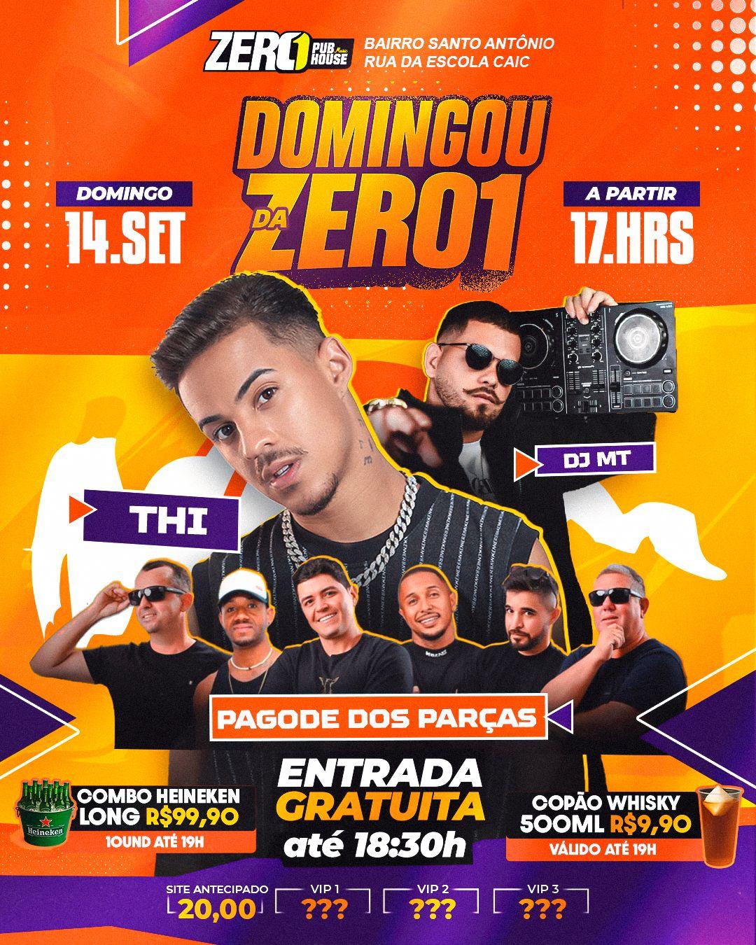 14/09 DOMINGOOU aqui na Zero1 Pub House Music 