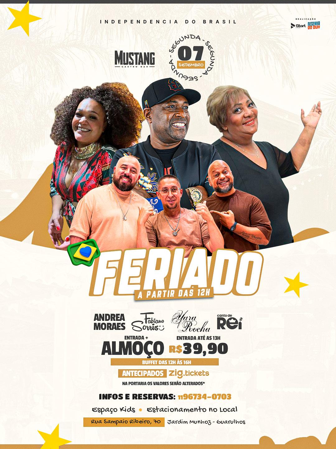 YARA ROCHA - FABIANO SORRISO - FERIADO 07/09/2026 NO MUSTANG GUARULHOS