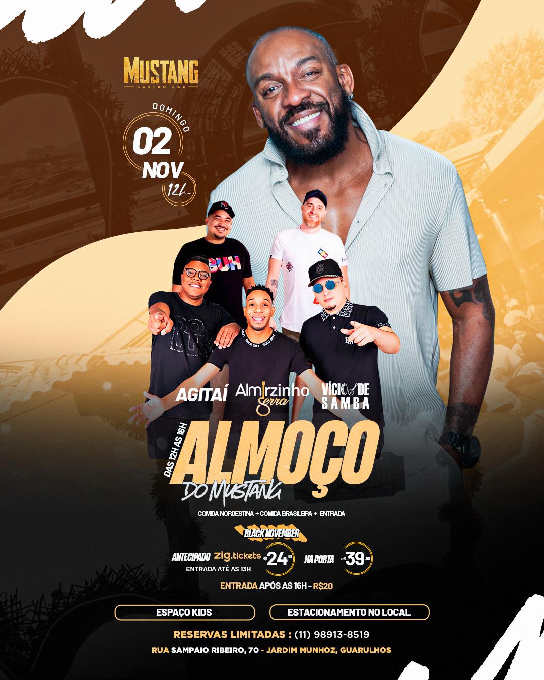ALMOÇO DOMINGO 02/11/2025 NO MUSTANG GUARULHOS