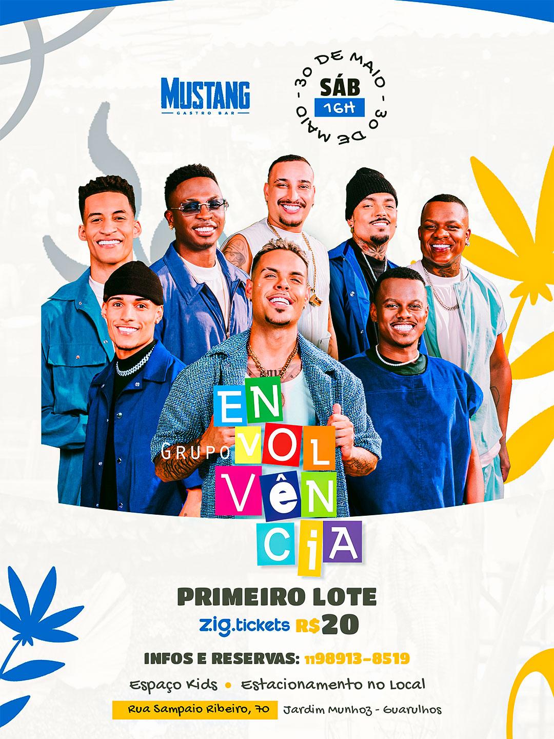 ENVOLVÊNCIA SÁBADO 30/05/2026 NO MUSTANG GUARULHOS